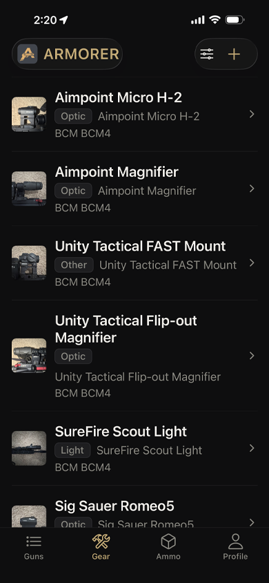Gear screen