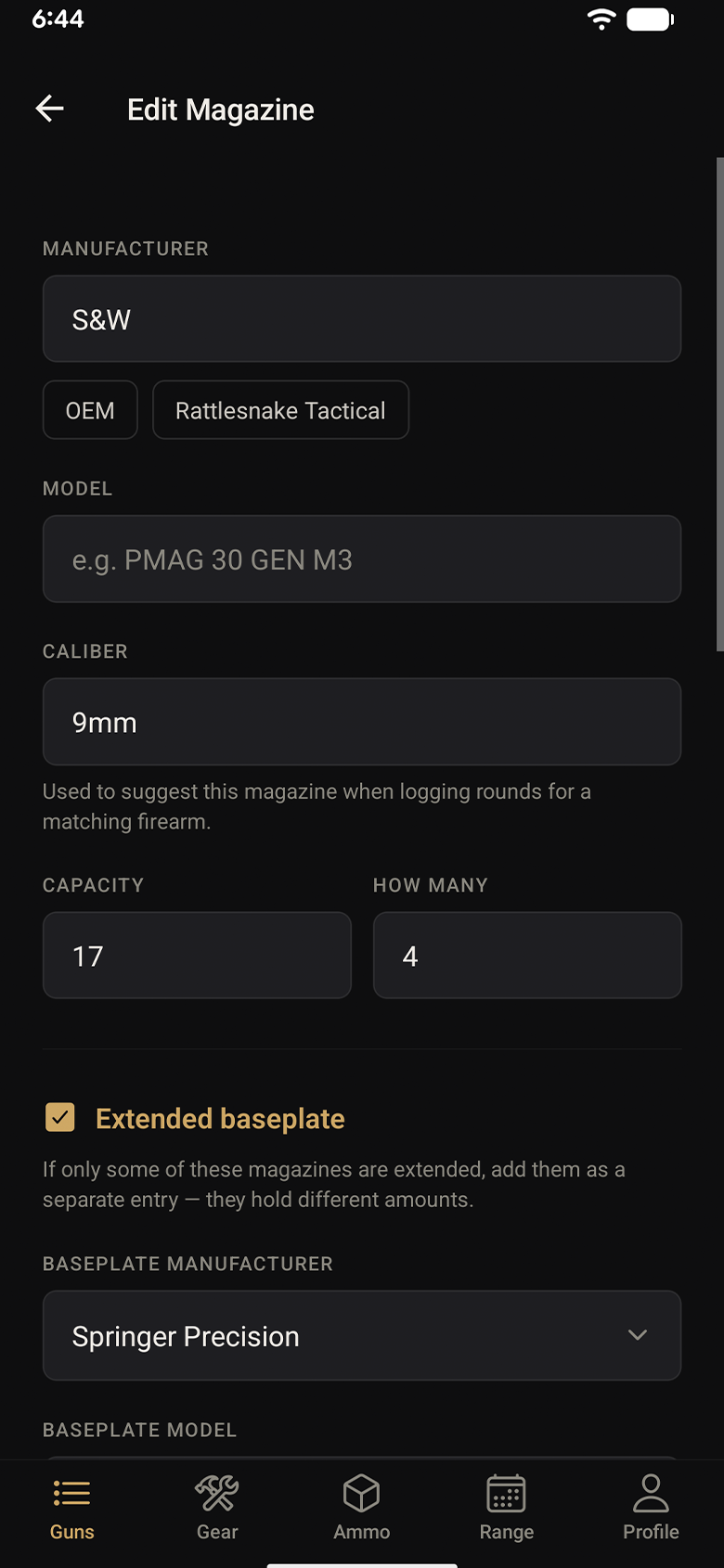 Magazines screen